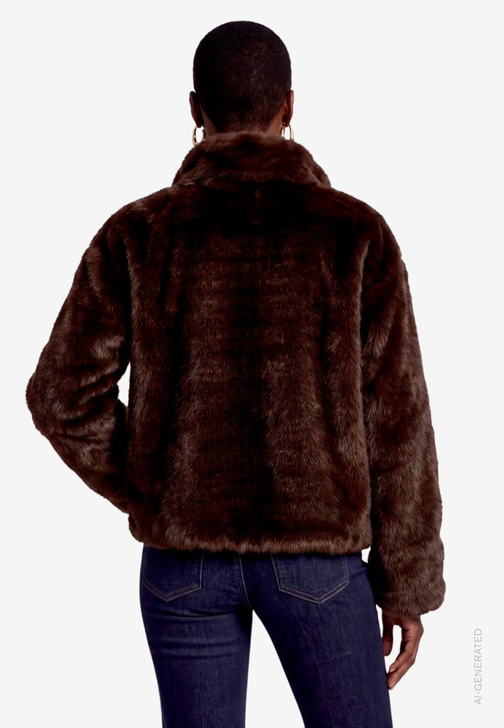 Jacke Plüsch | color: Braun
