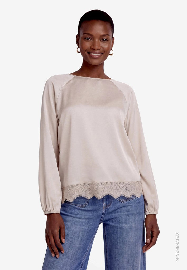 Bluse Kurz 1/1 Arm | color: Beige