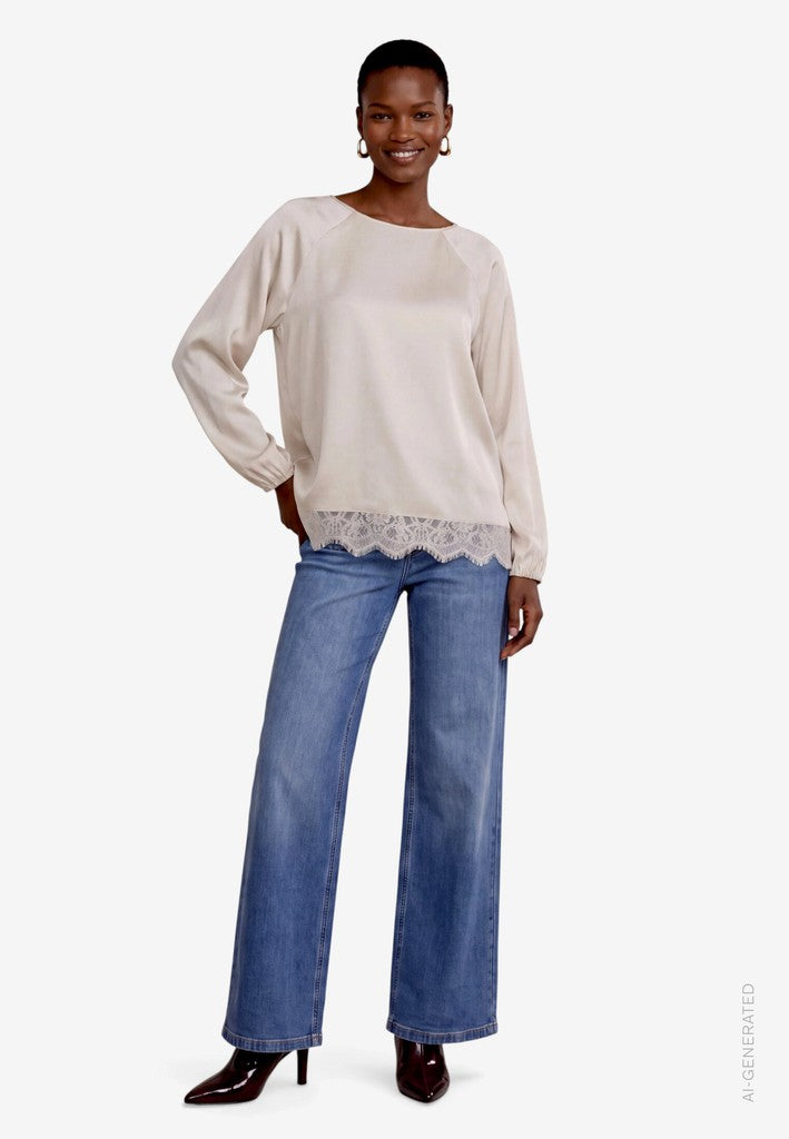 Bluse Kurz 1/1 Arm | color: Beige