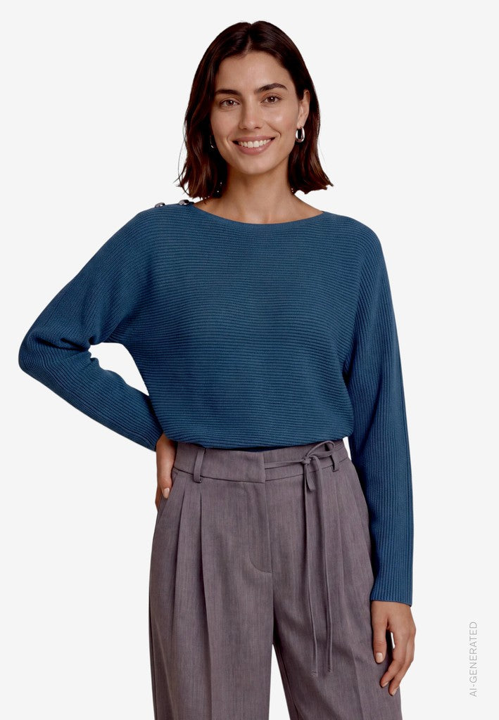 Strickpullover Kurz 1/1 Arm | color: Blau