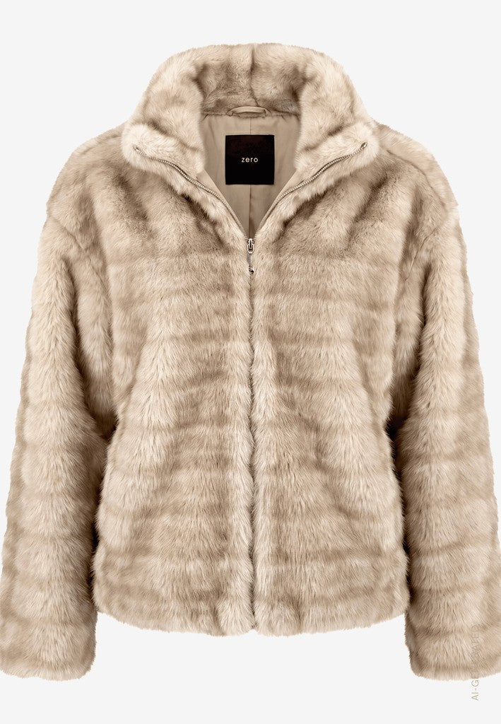 Jacke Plüsch | color: Weiß/Braun