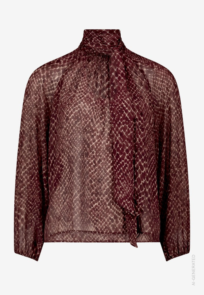 Bluse Lang 1/1 Arm | color: Rot/Beige