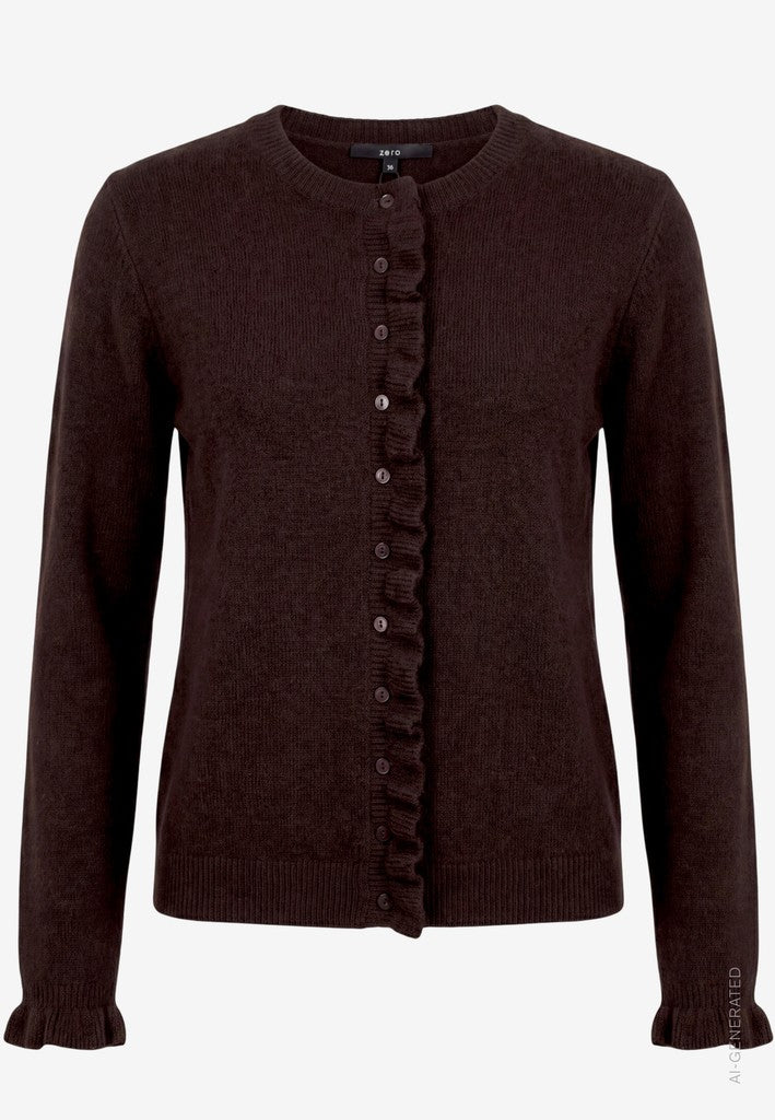 Strickjacke Kurz 1/1 Arm | color: Braun