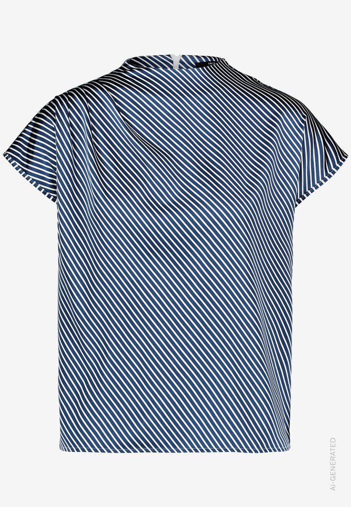 Bluse Kurz 1/2 Arm | color: Blau/Weiß