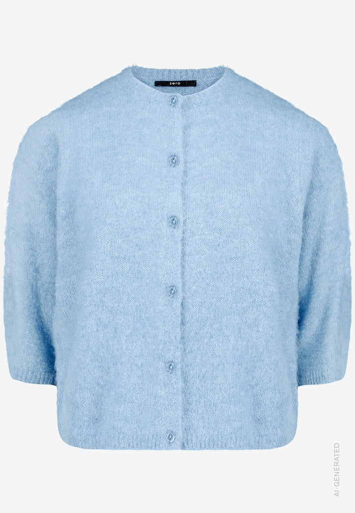 Strickjacke Kurz 3/4 Arm | color: Blau
