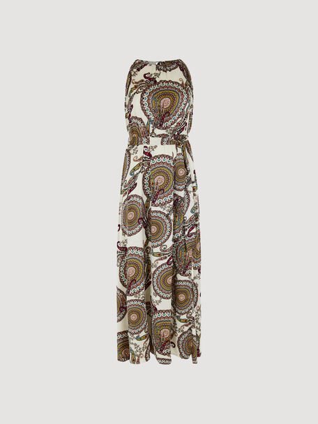 Maxikleid | Apricot Paisley Satin Halter Nk Max i Drs