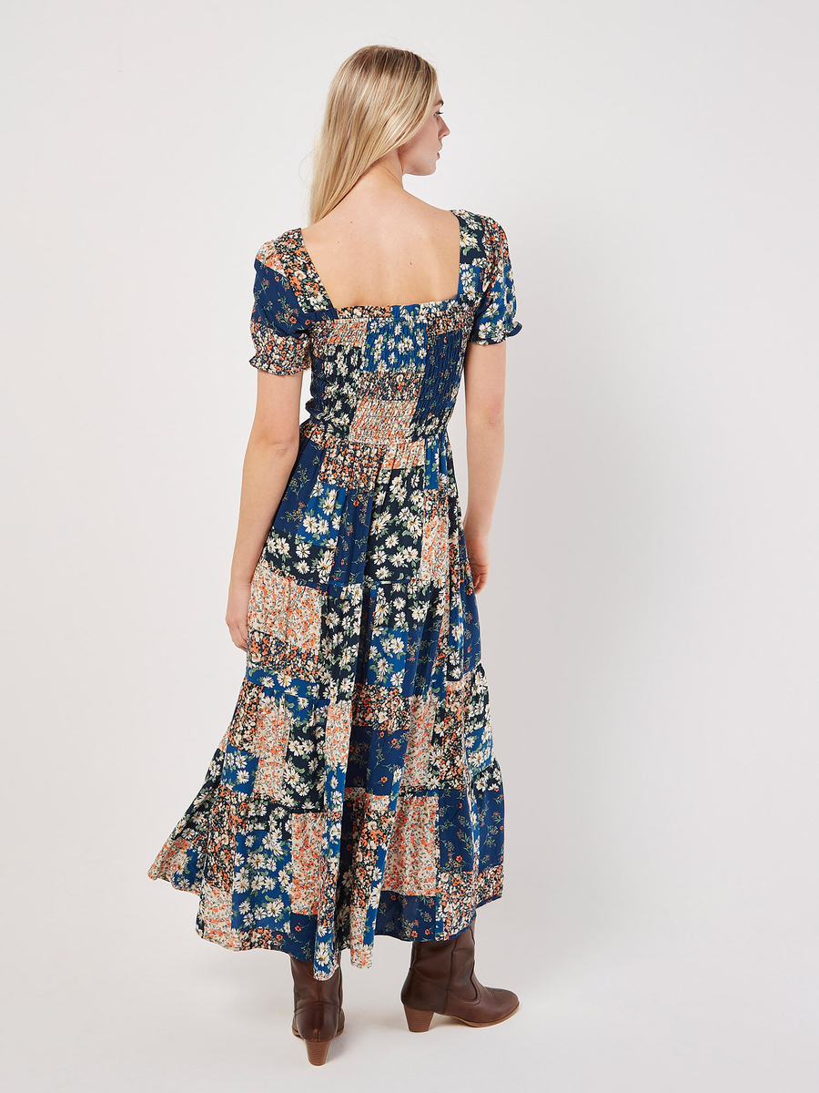 Maxikleid "Vintage Daisy Patchwork Max" | Apricot