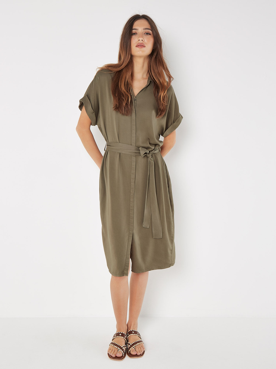 Midikleid "Batwing Lyocell Midi Shirt Dress" | Apricot