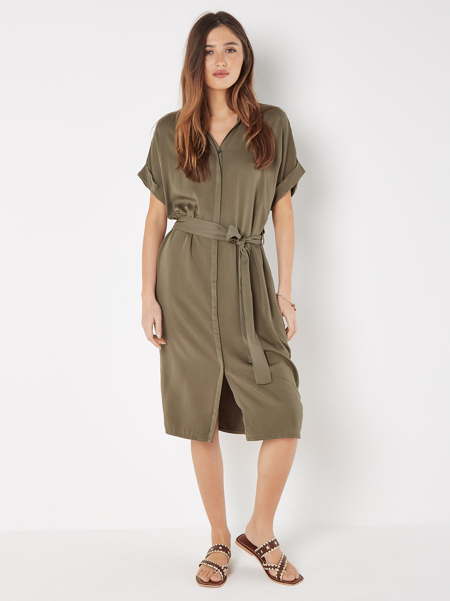 Midikleid "Batwing Lyocell Midi Shirt Dress" | Apricot