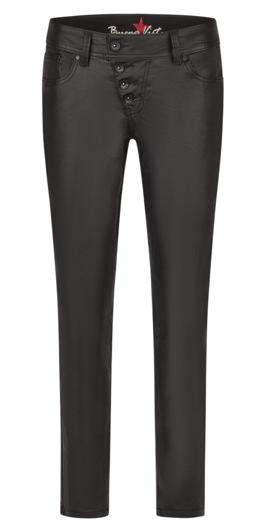 Jeans "Malibu 7/8 coated" - schwarz | Buena Vista
