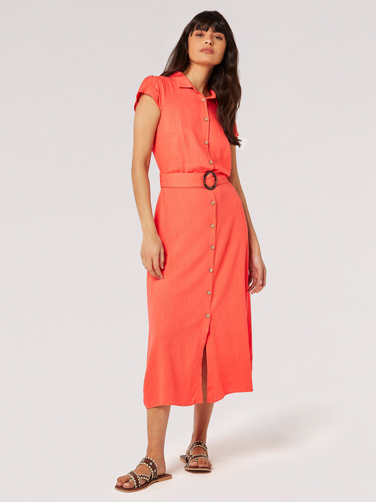 Apricot Vintage Tortoise Shell Btn Dress