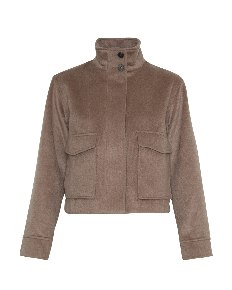 Wollmix-Jacke in Walnussbraun 