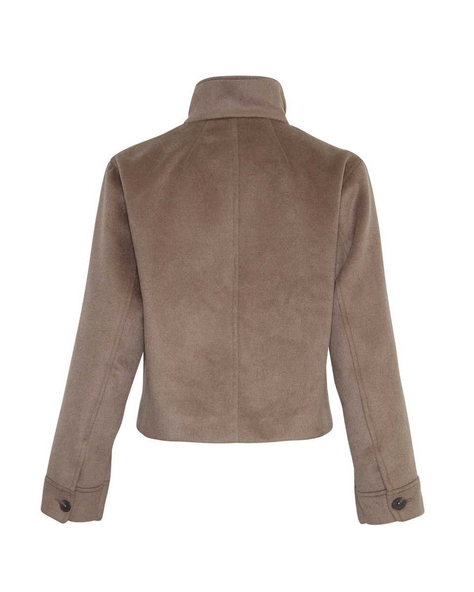 Wollmix-Jacke in Walnussbraun 