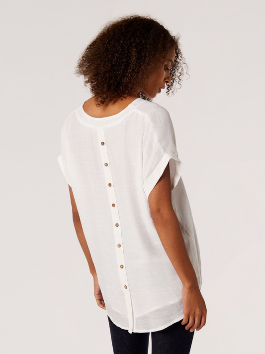 Shirt "Slub Shimmer V/Nk ButtonBack" | Apricot