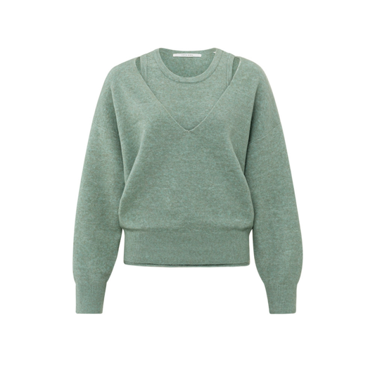 Pullover & Top "Deep v-neck sweater " | YAYA WOMEN