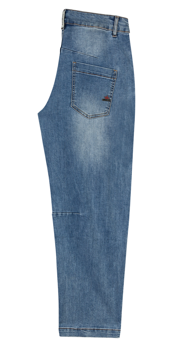 Barrel stretch denim