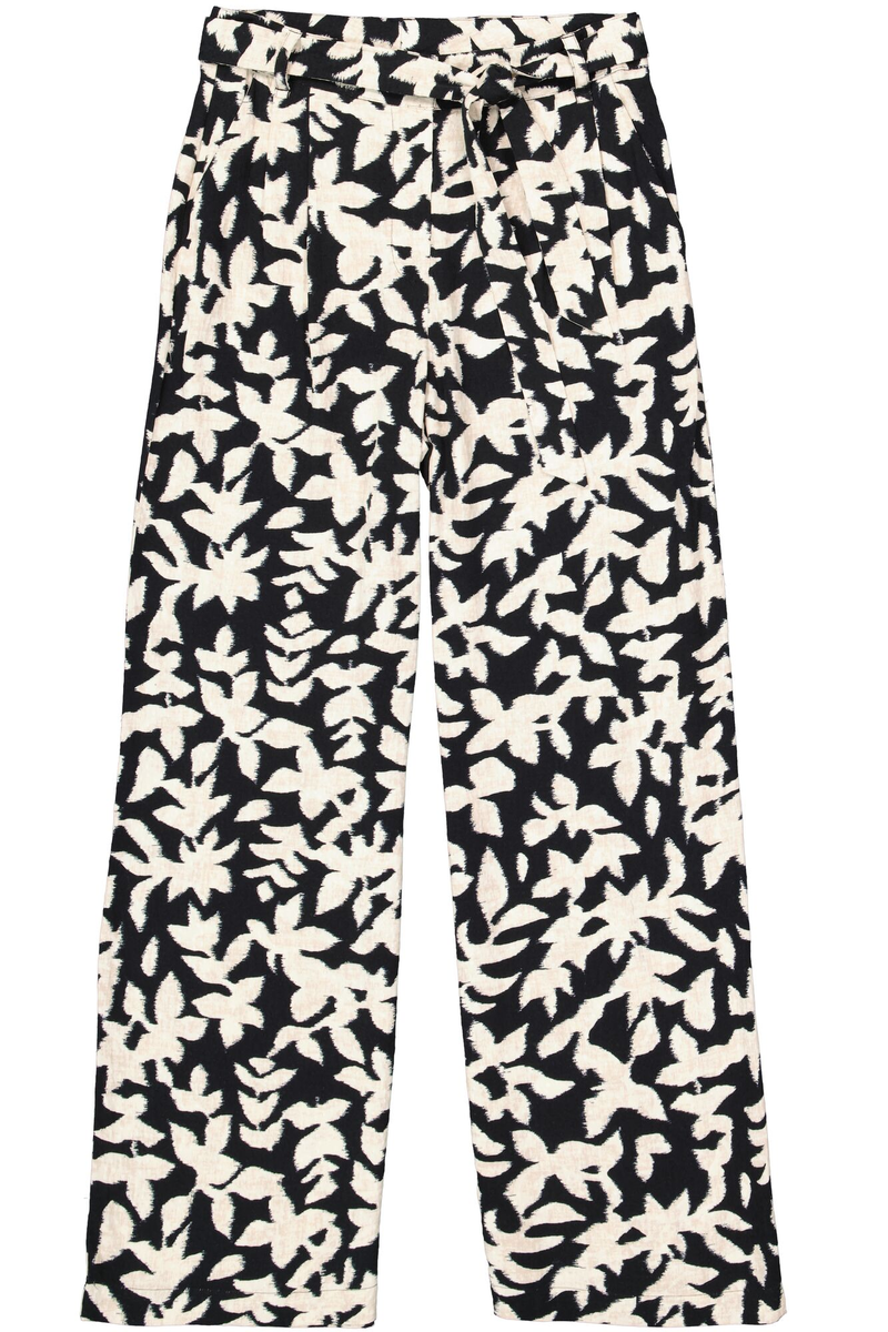 Hose mit Allover-Print und Bindegürtel