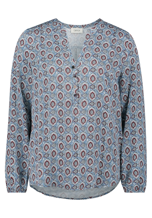 Gemusterte Casual-Bluse | Cartoon