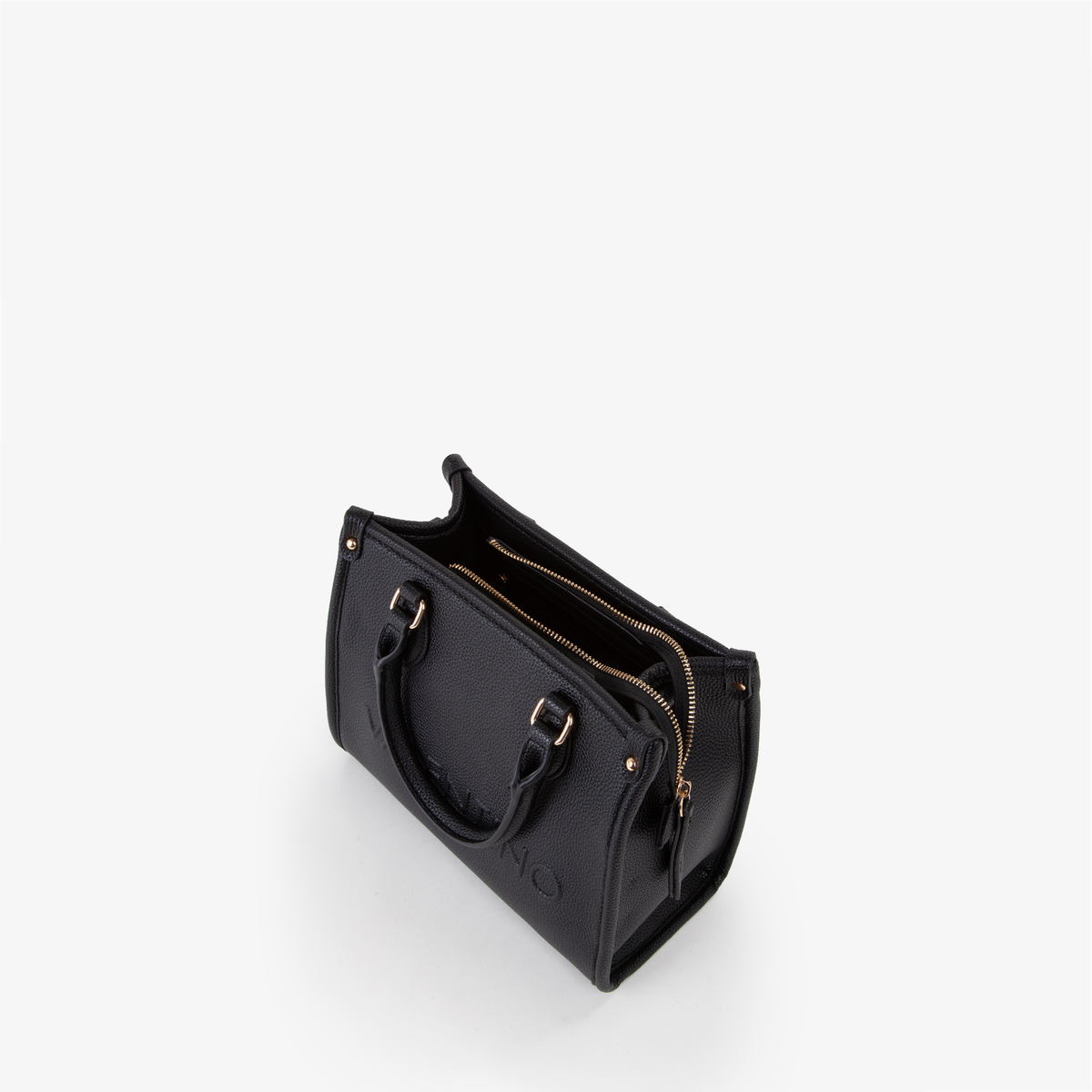Handtasche in schwarz und weichem Elfenbein| SHOPPING RISED RE