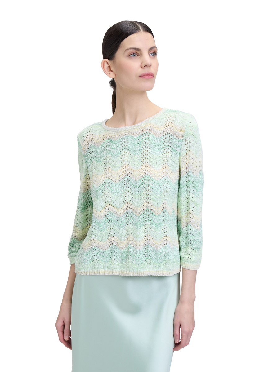 Lochstrick-Pullover
