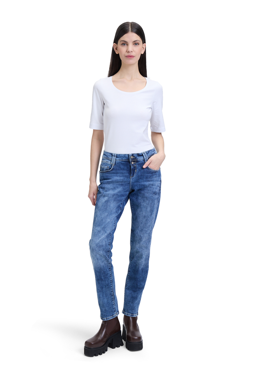 Boyfriend-Hose in Ozeanblau