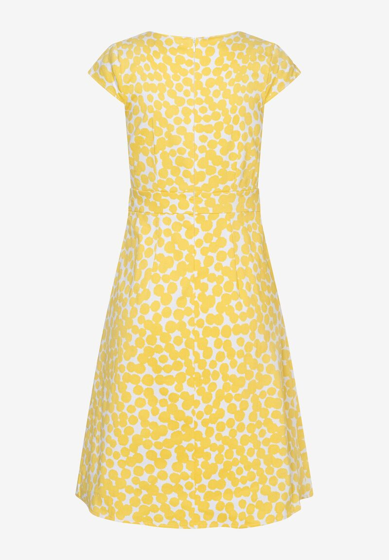Kleid mit Tupfenprint  gelb