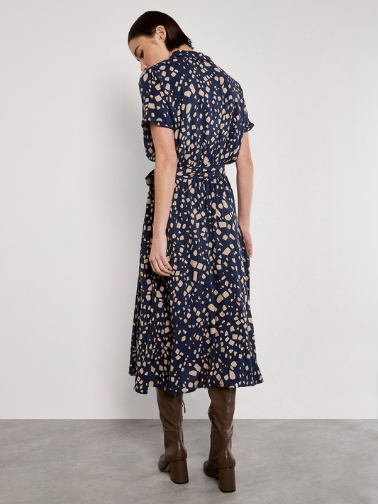 Midikleid | Apricot Scattered Squares