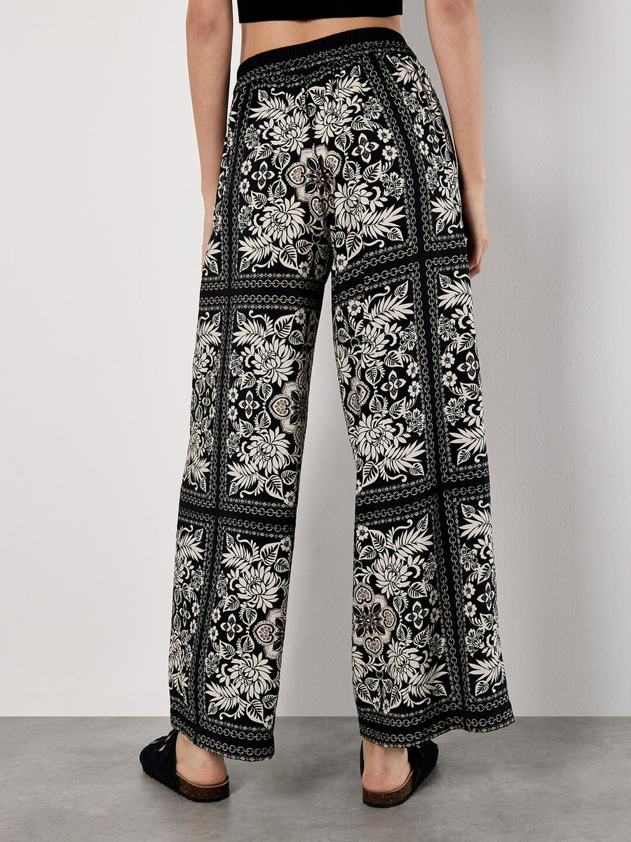 Kimono-Hose | Scarf Print Flare