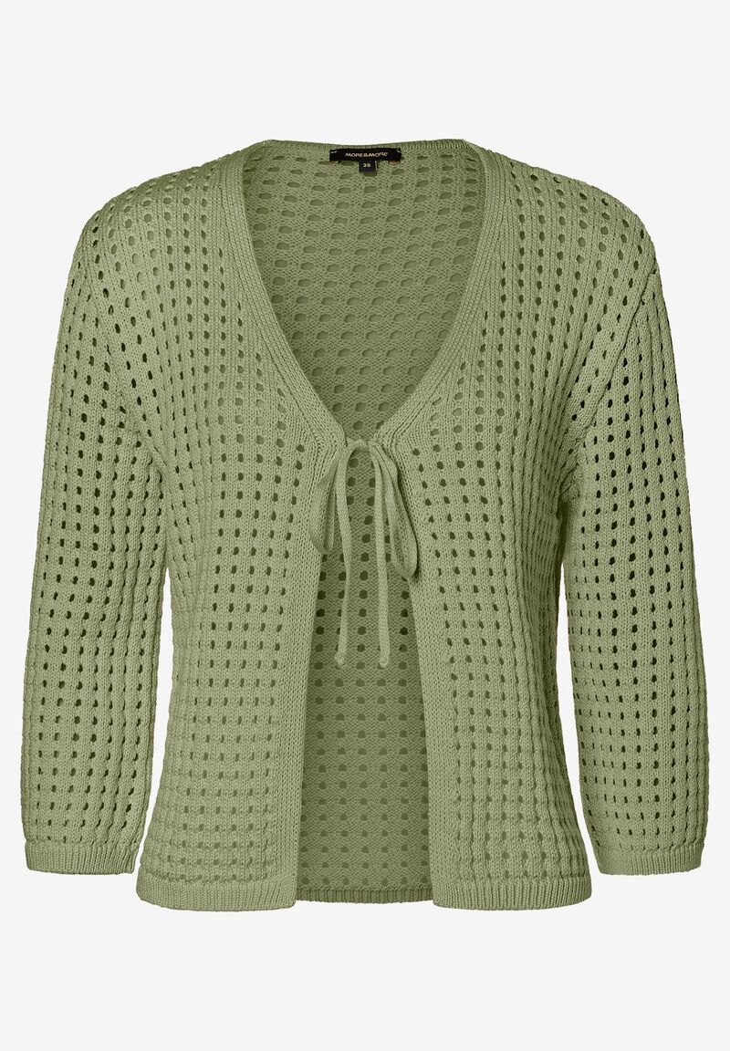 Ajour-Cardigan  olive green