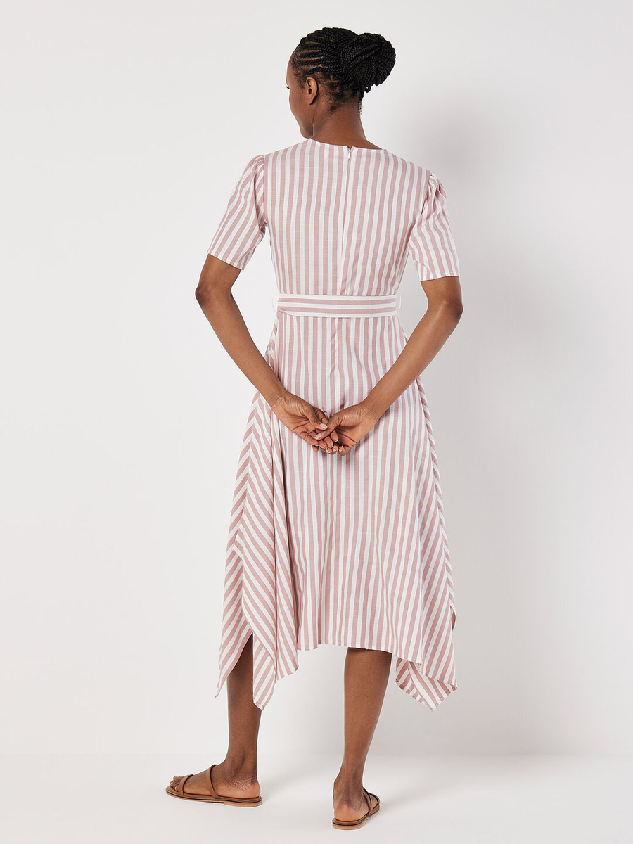 Midi-Wickelkleid | Apricot Holiday Stripe Wrap HH