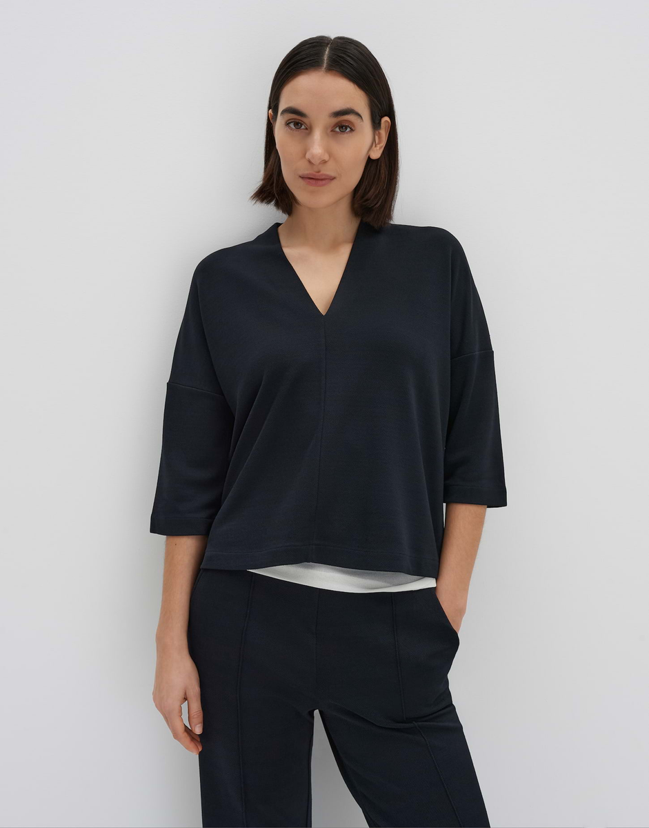 UHLYN Loose Sweatshirt in Rippstruktur