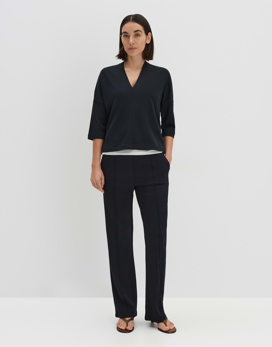 UHLYN Loose Sweatshirt in Rippstruktur