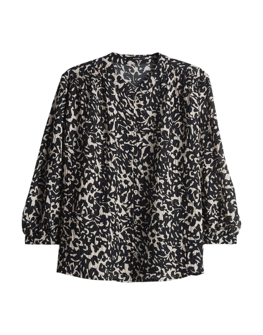 Famelia Printbluse mit feiner Jacquard Struktur