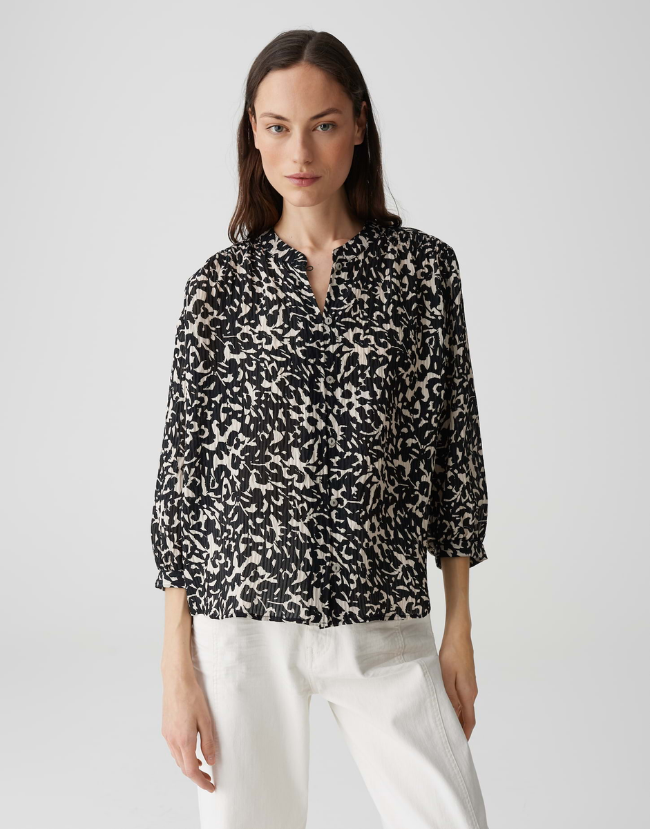 Famelia Printbluse mit feiner Jacquard Struktur