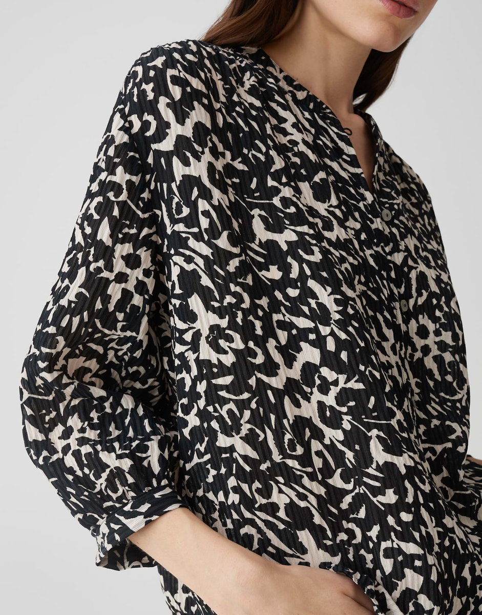 Famelia Printbluse mit feiner Jacquard Struktur