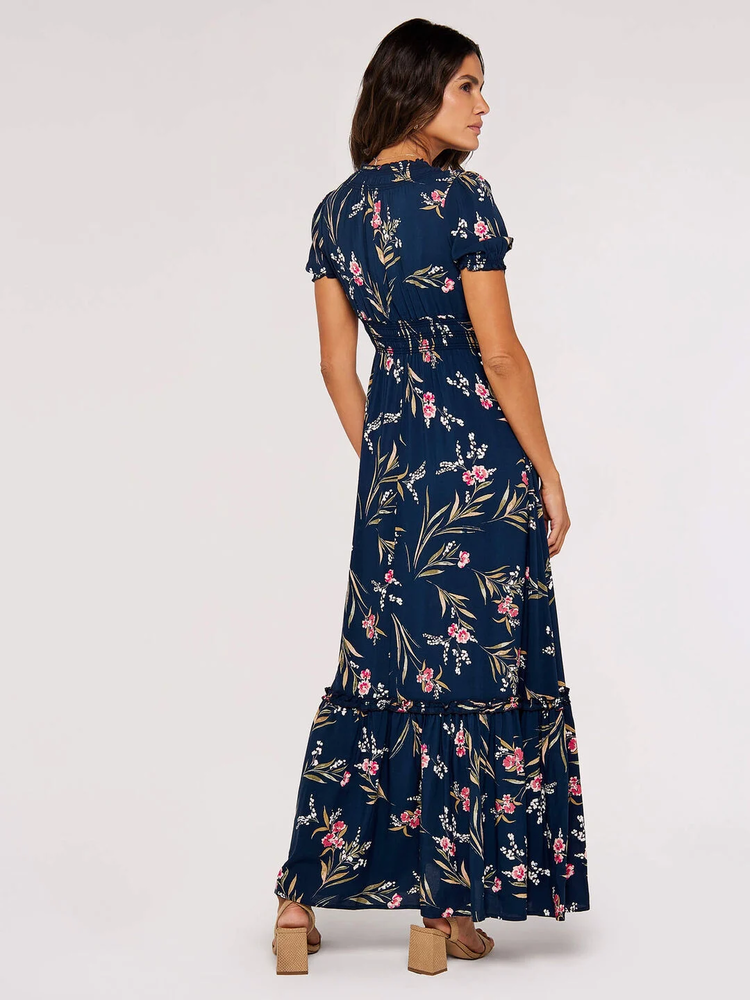 Maxikleid | Apricot Watercolor Floral Smock