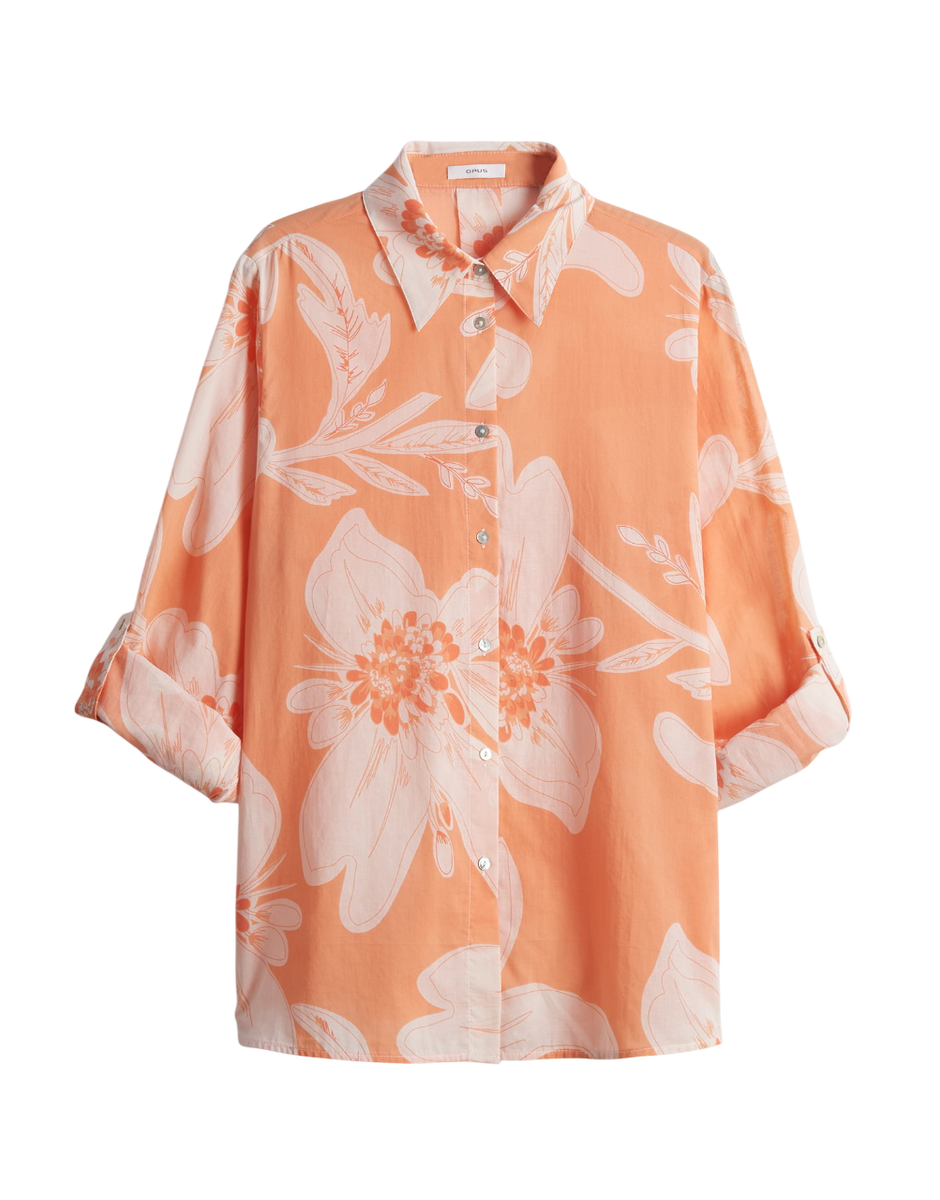 Fumine bohème Longbluse mit floralem Print