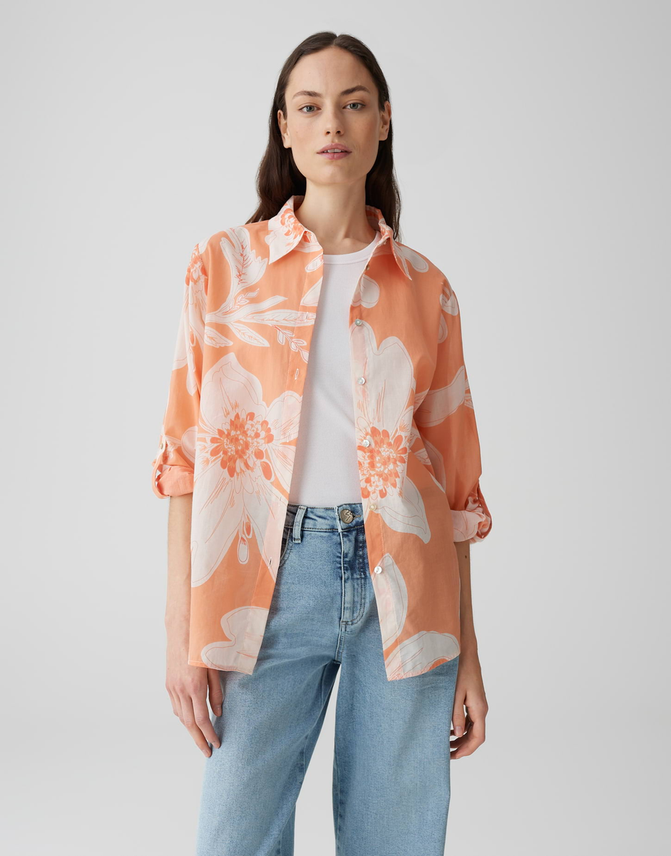 Fumine bohème Longbluse mit floralem Print