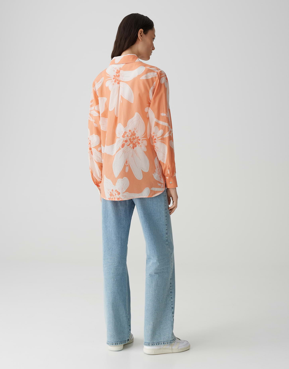 Fumine bohème Longbluse mit floralem Print