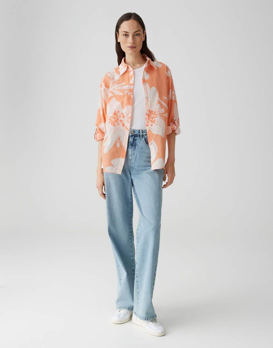 Fumine bohème Longbluse mit floralem Print
