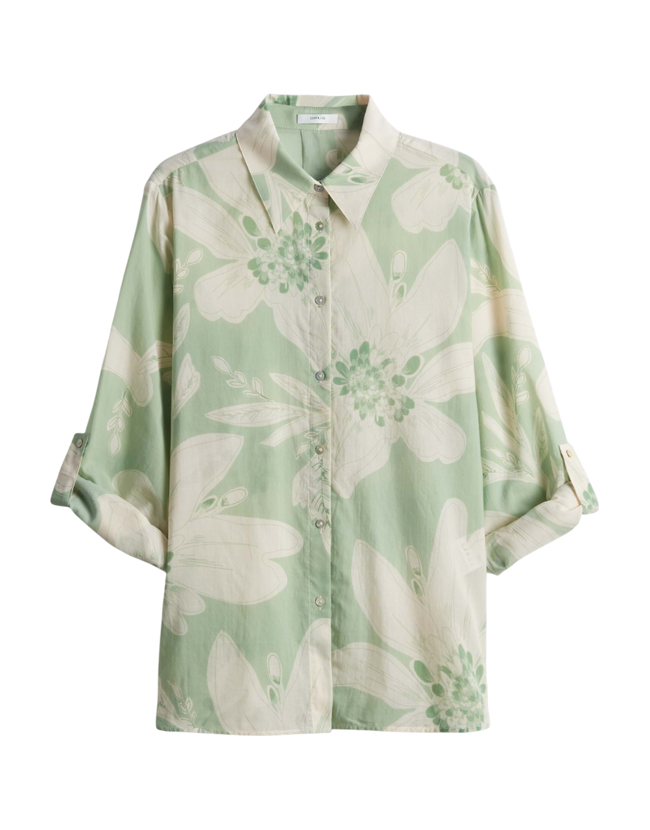 Fumine bohème Longbluse mit floralem Print