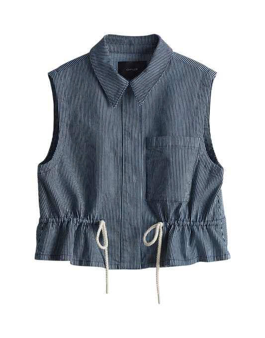 Walea Gestreifte Denim Weste