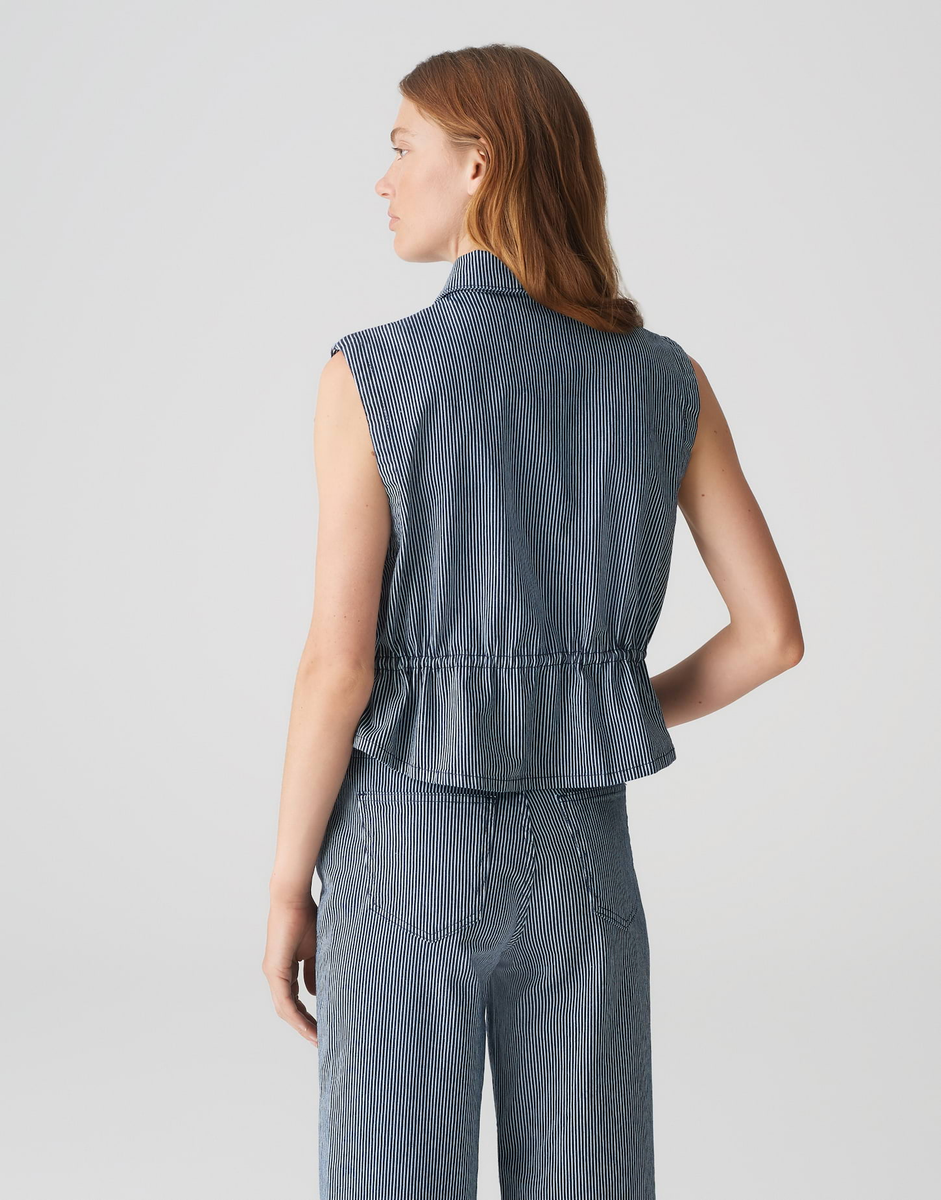 Walea Gestreifte Denim Weste