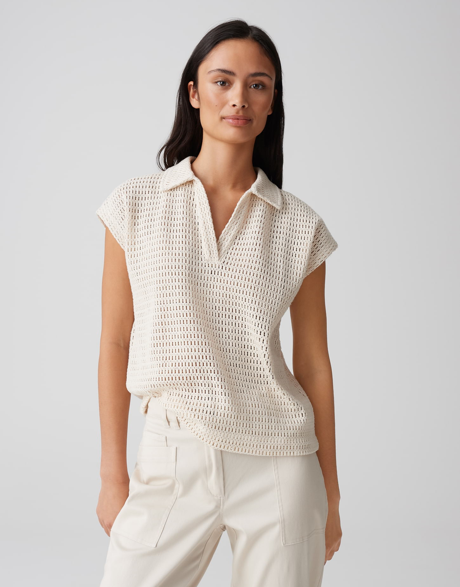 Somona Poloshirt in Crochet Optik