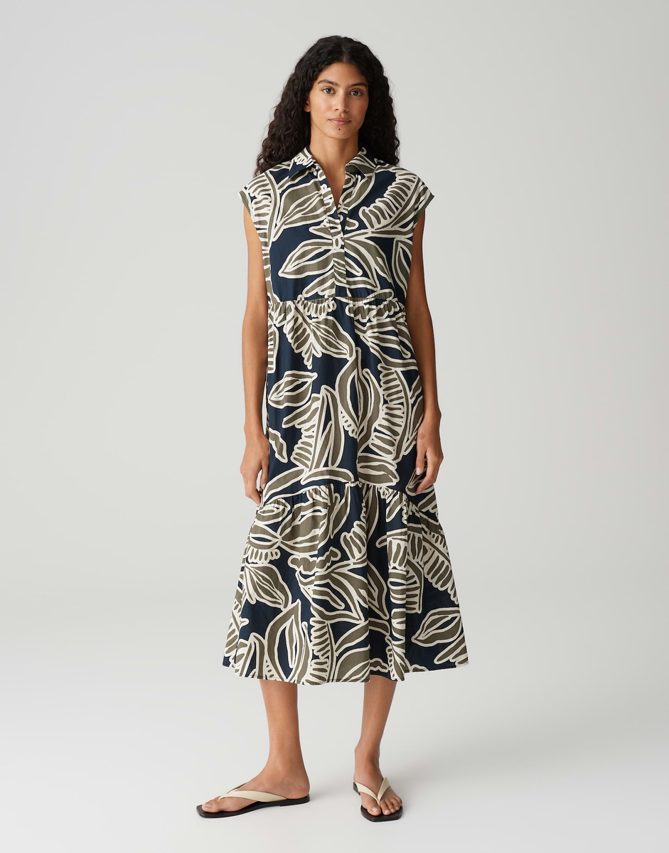Werisa tropical Printkleid mit Volantstufen