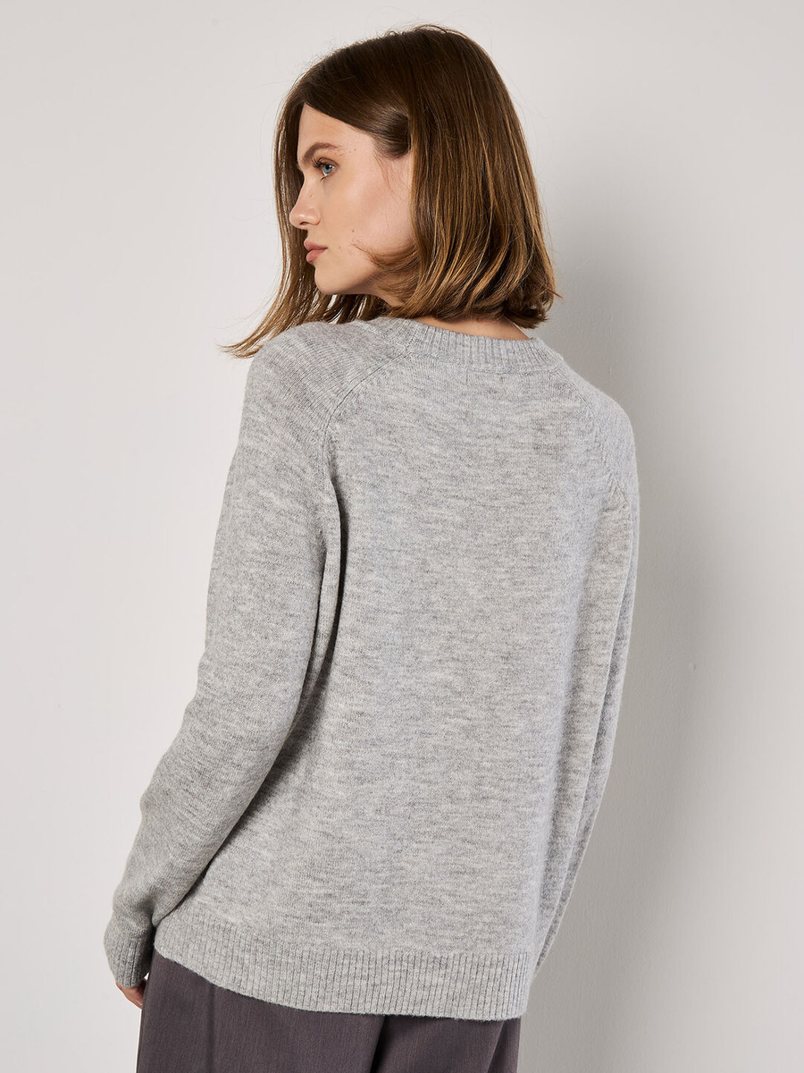 Pullover mit Pailletten-Schleife | Apricot