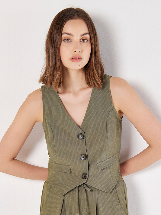 Weste | Apricot "Pinstripe"