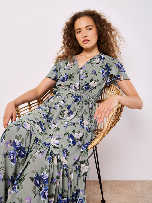 Rosen - Maxikleid |  Apricot Painterly