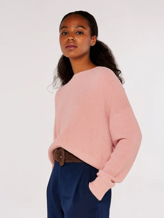 Kurzer Pullover | Apricot "Soft Dense Fuzzy Crop"