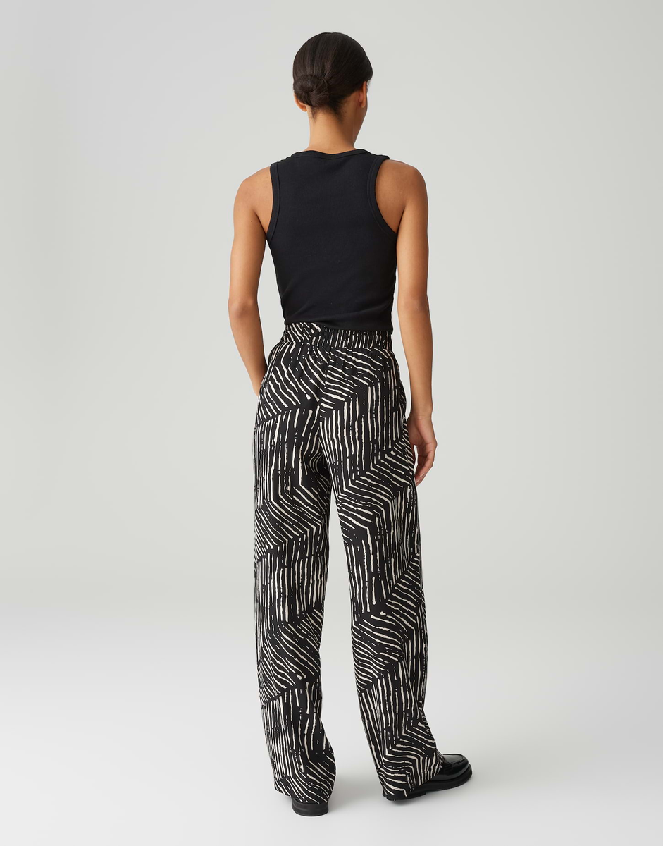 Marou palm leaves Wide Leg Pants mit Komfortbund